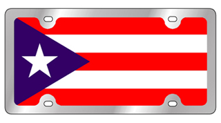 Puerto Rico Stainless Steel License Plate