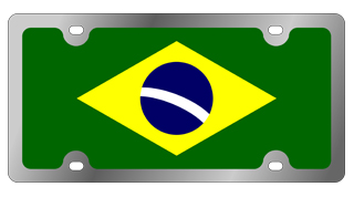 Brazil Flag Stainless Steel License Plate