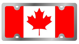 Canada Flag Stainless Steel License Plate