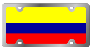 Colombia Flag Stainless Steel License Plate