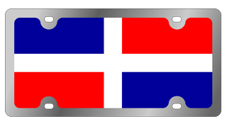 Dominican Republic Flag Stainless Steel License Plate