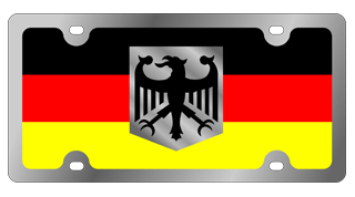 Germany Flag Stainless Steel License Plate