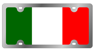 Italian Flag Stainless Steel License Plate