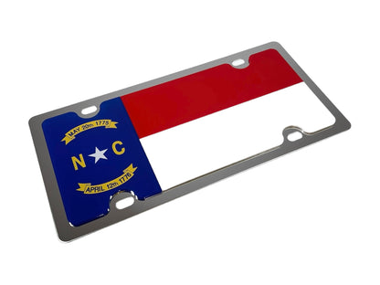 a metal license plate with the state of north carolina on it