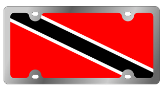 Trinidad Flag Stainless Steel License Plate