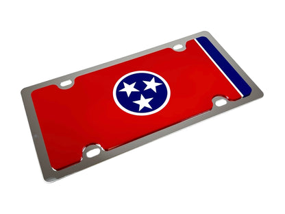 Tennessee State Flag Stainless Steel License Plate