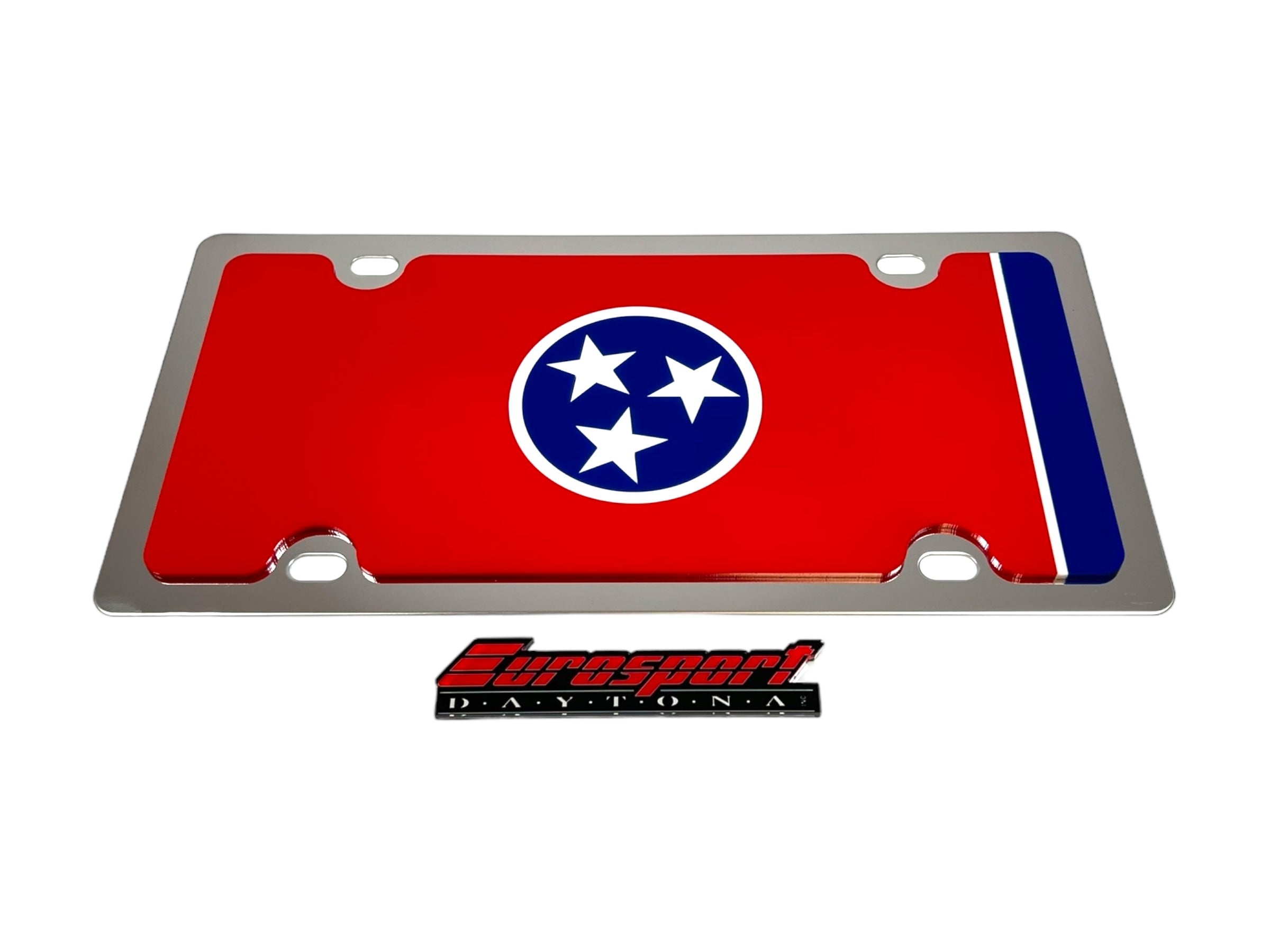 Tennessee State Flag Stainless Steel License Plate