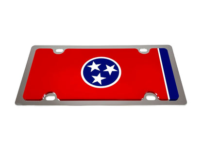 Tennessee State Flag Stainless Steel License Plate