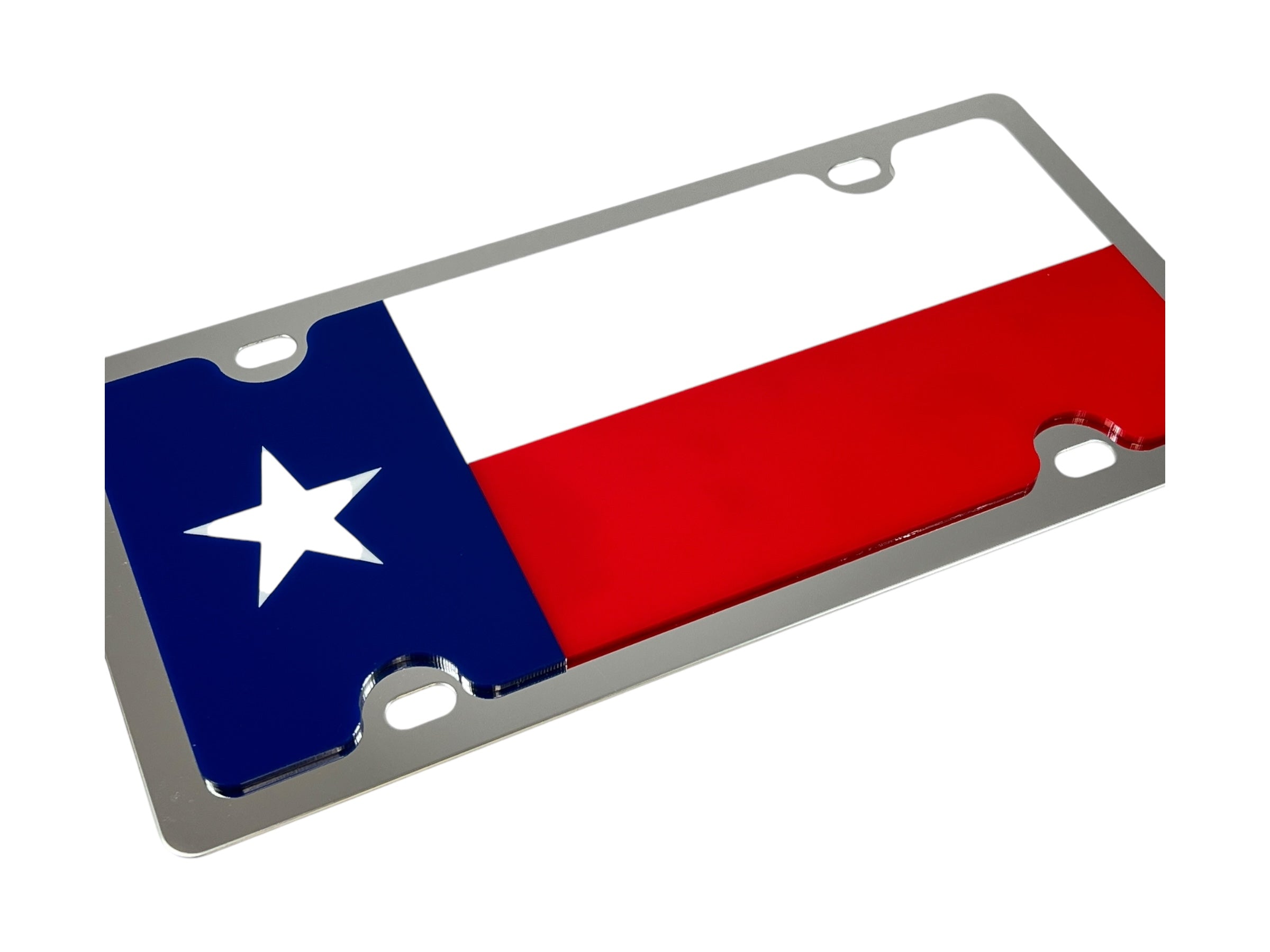 Texas State Flag Stainless Steel License Plate