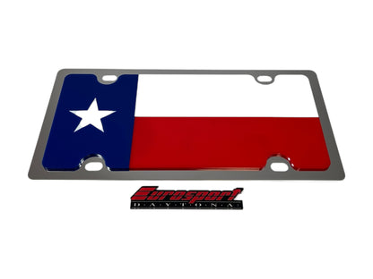 Texas State Flag Stainless Steel License Plate