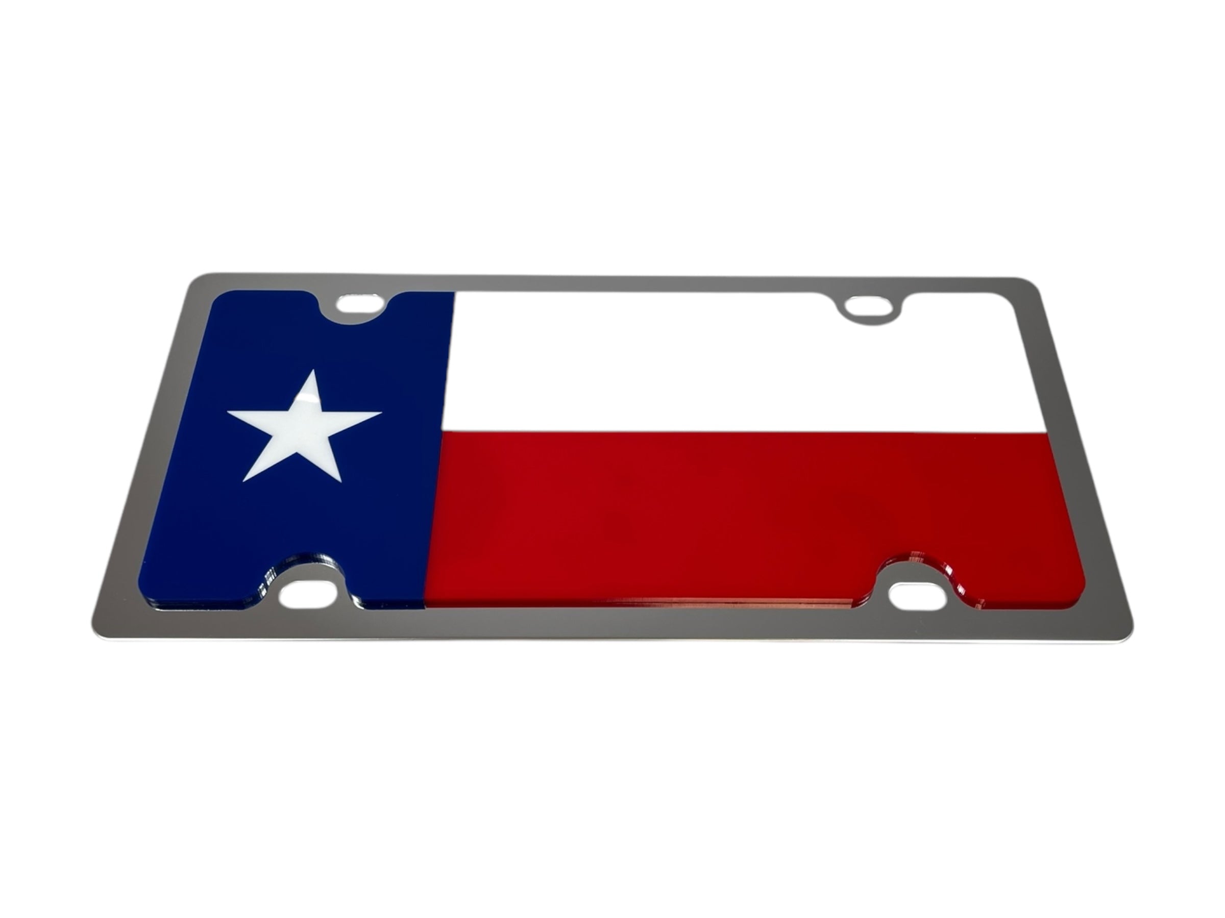 Texas State Flag Stainless Steel License Plate