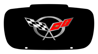 the emblem of a racing car on a black background