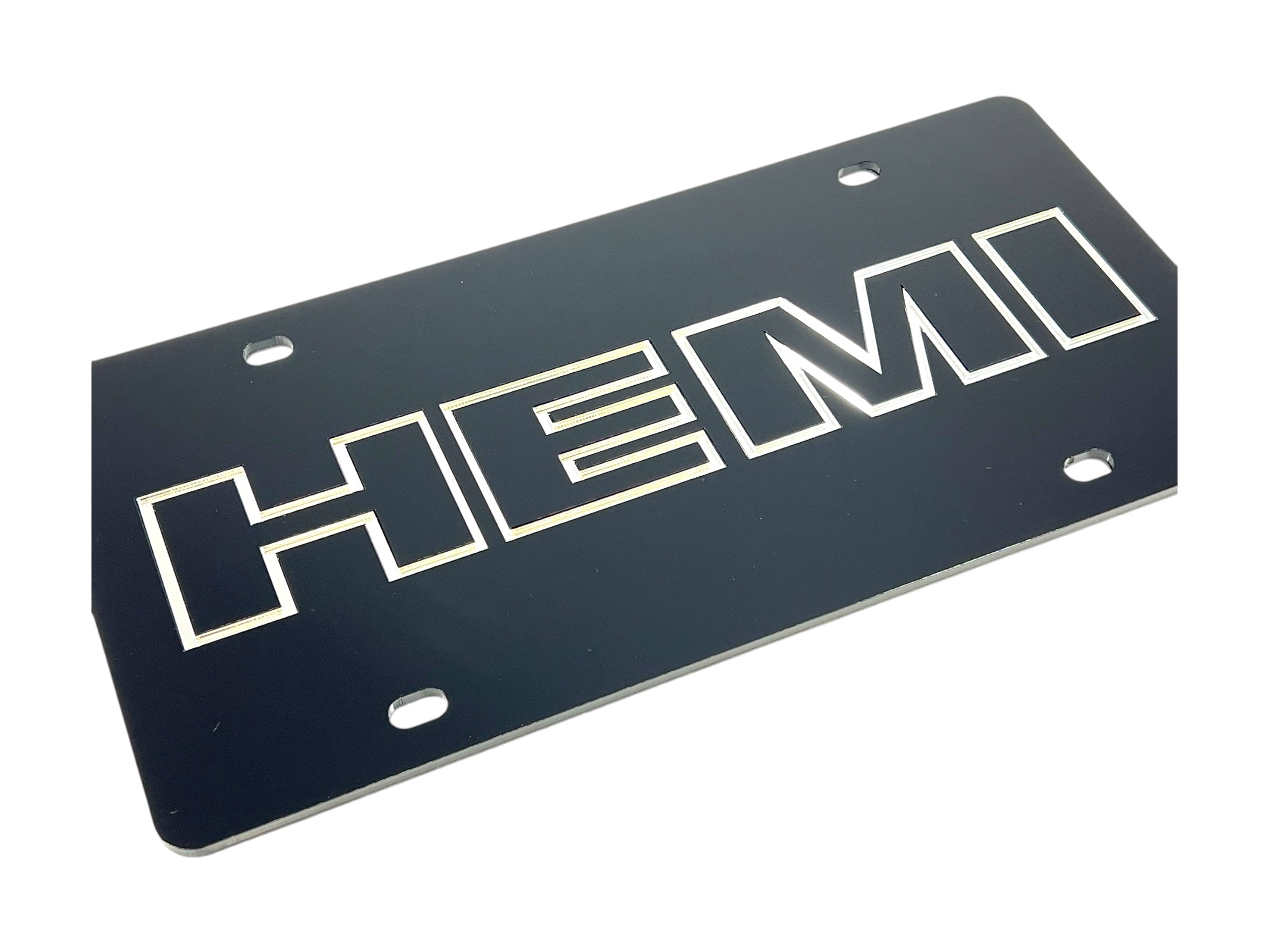 a metal license plate with the word hem on it