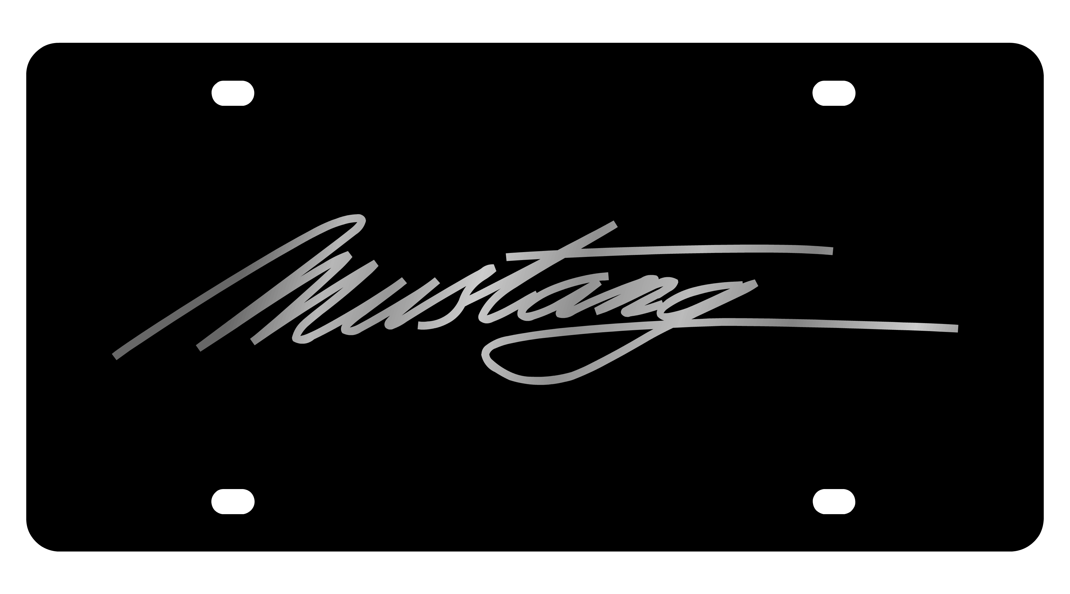 Ford Mustang Script Acrylic License Plate