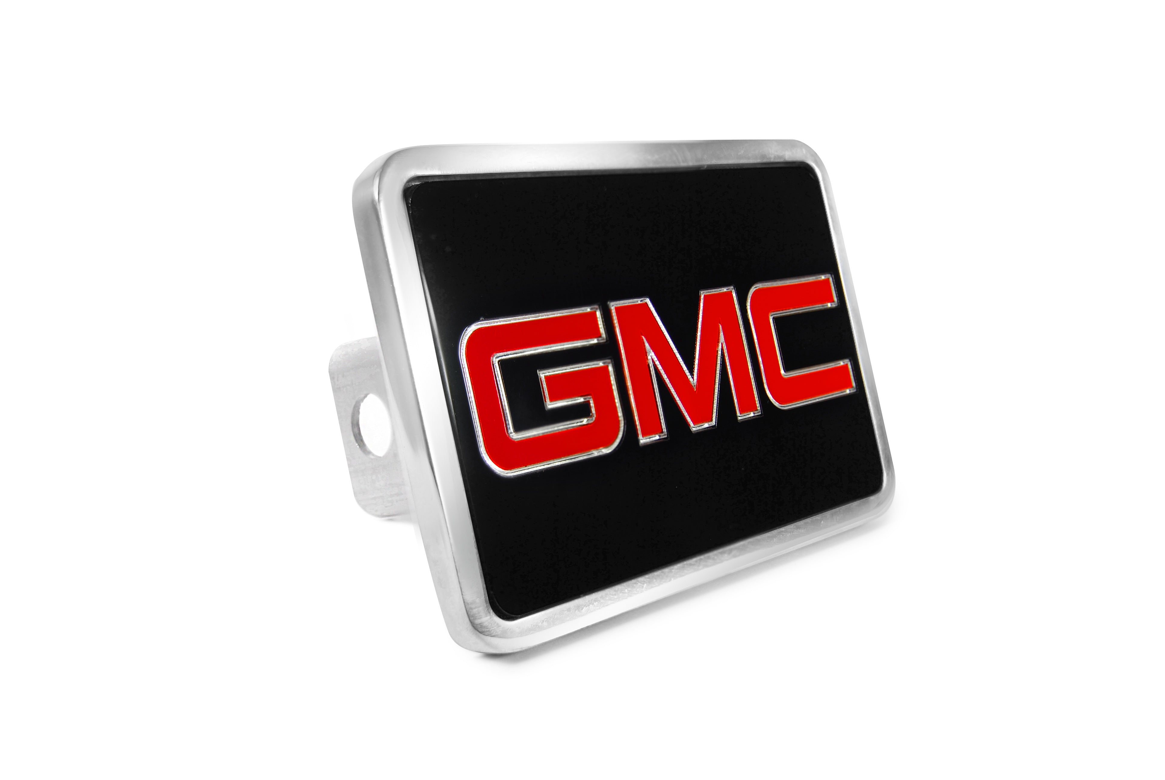 a black and red gmc emblem on a white background