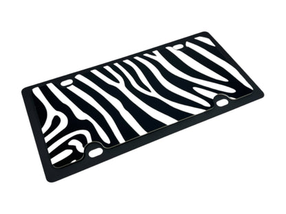 Zebra Print Carbon steel License Plate