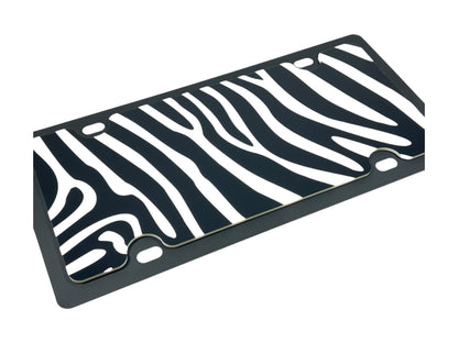 Zebra Print Carbon steel License Plate