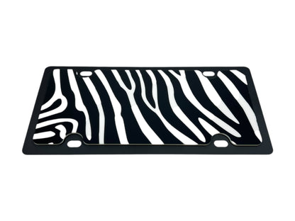 Zebra Print Carbon steel License Plate