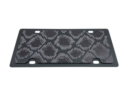 Blacked Out Python Print Carbon Steel License Plate