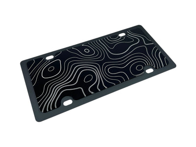 Topographic Map Carbon Steel License Plate