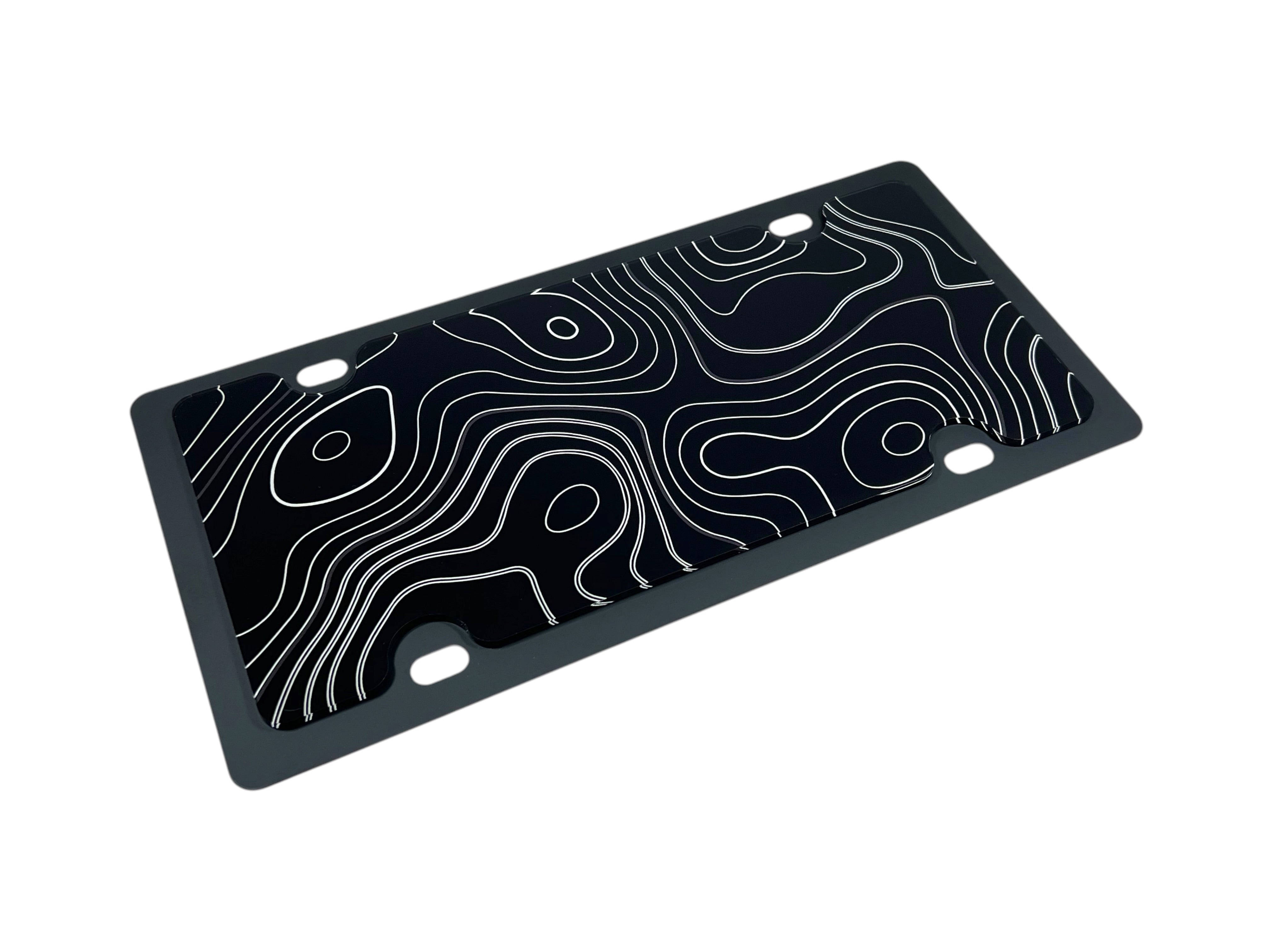 Topographic Map Carbon Steel License Plate
