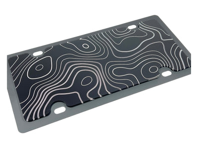 Topographic Map Carbon Steel License Plate
