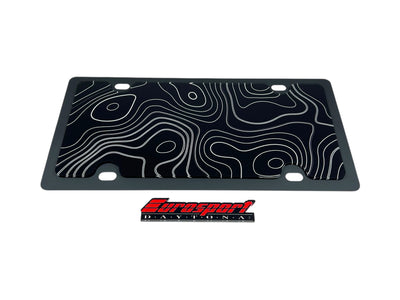 Topographic Map Carbon Steel License Plate