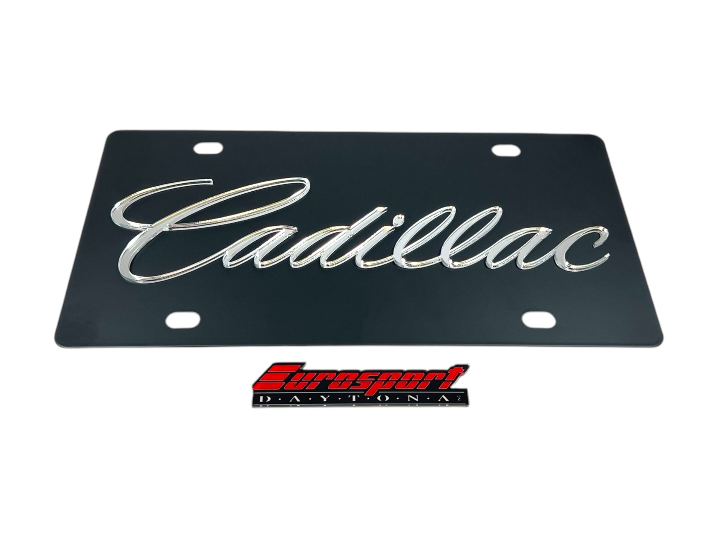 cadillac license plate with the word cadillac on it