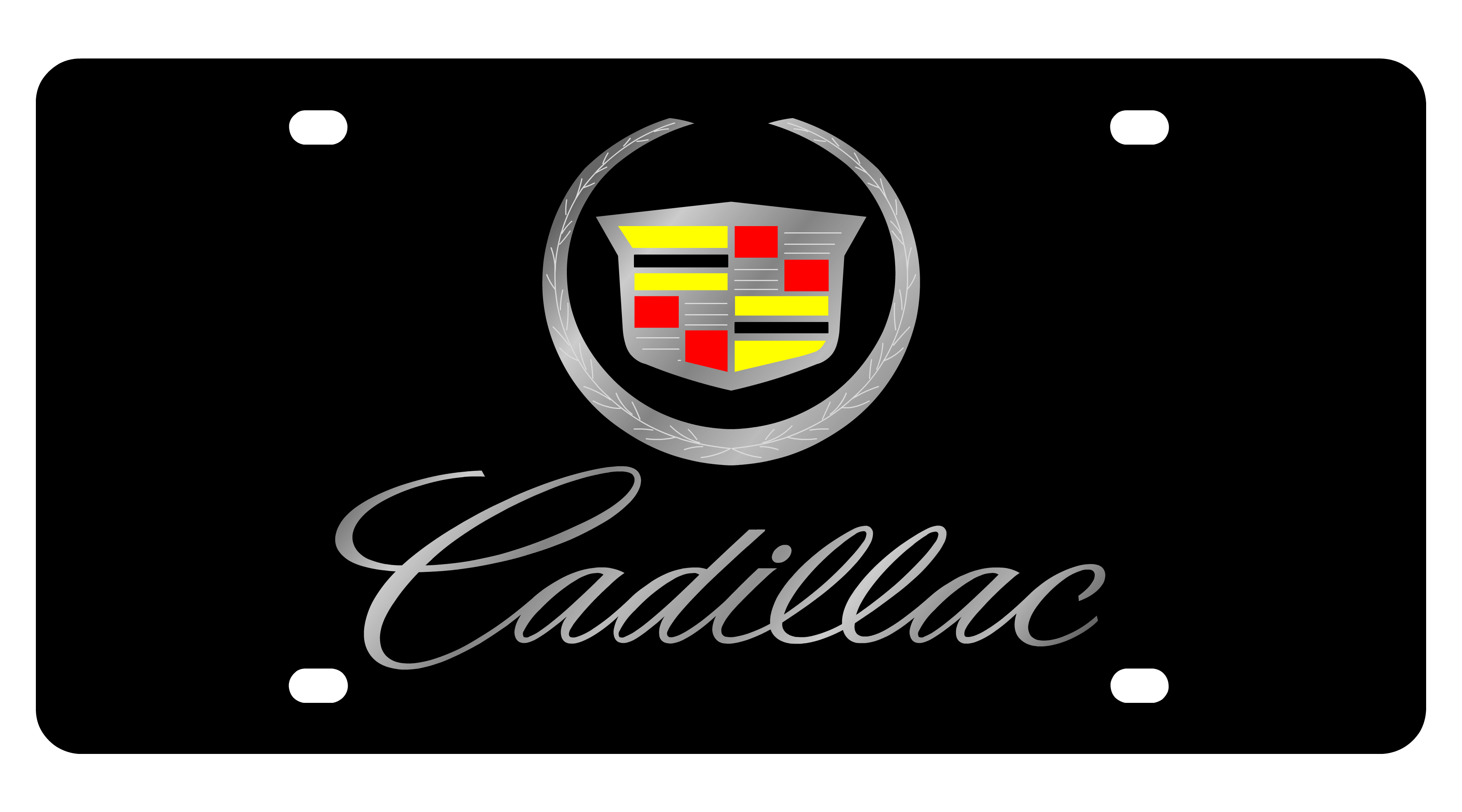 Cadillac Script Carbon Steel license Plate