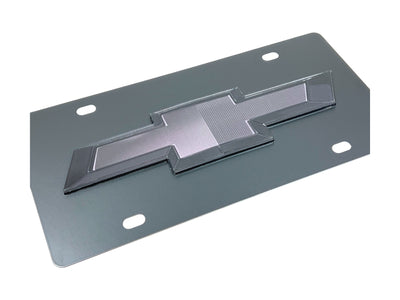 Chevrolet Bowtie Blacked Out Carbon Steel License Plate