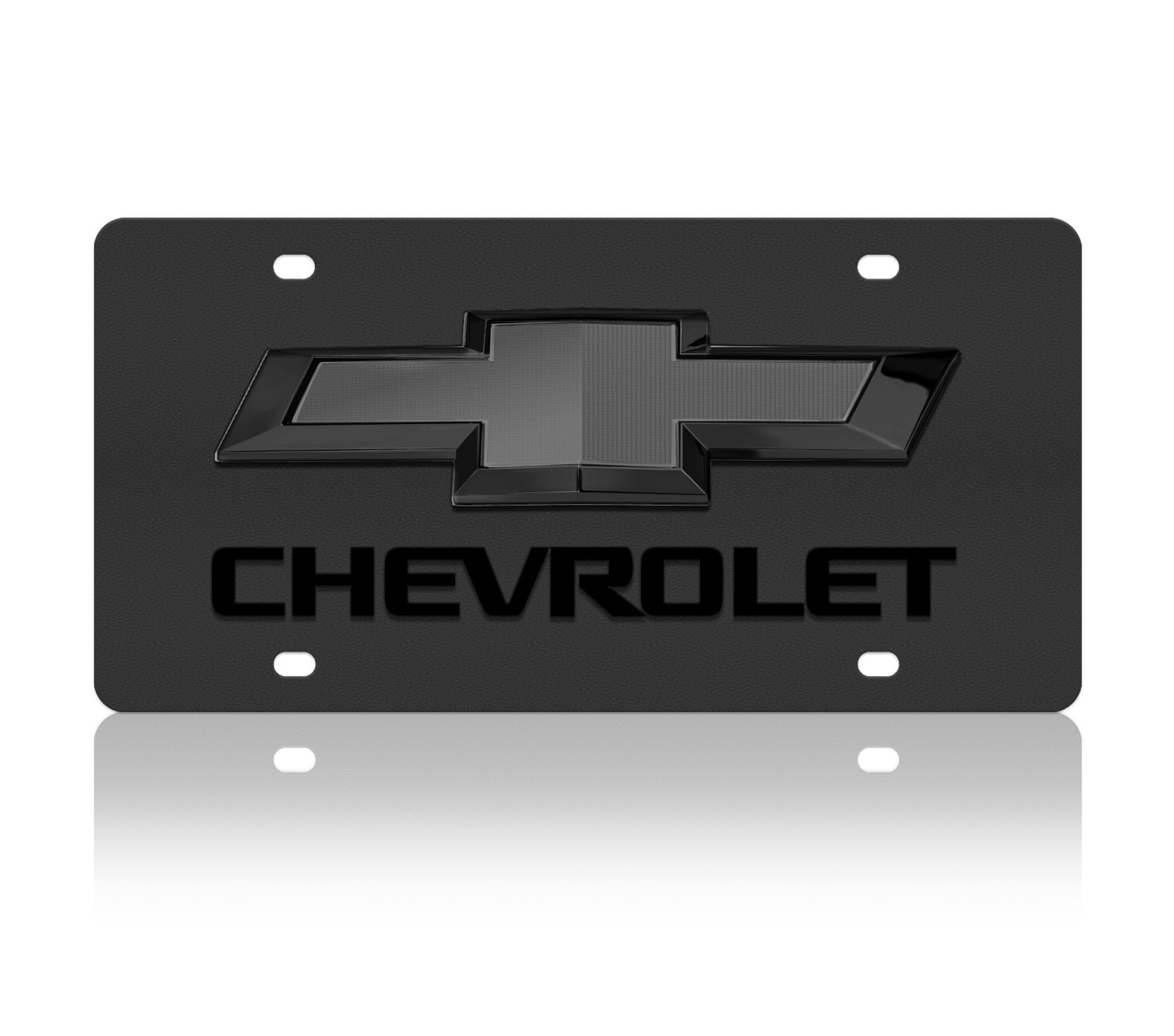 a chevrolet license plate with the word chevrolet on it