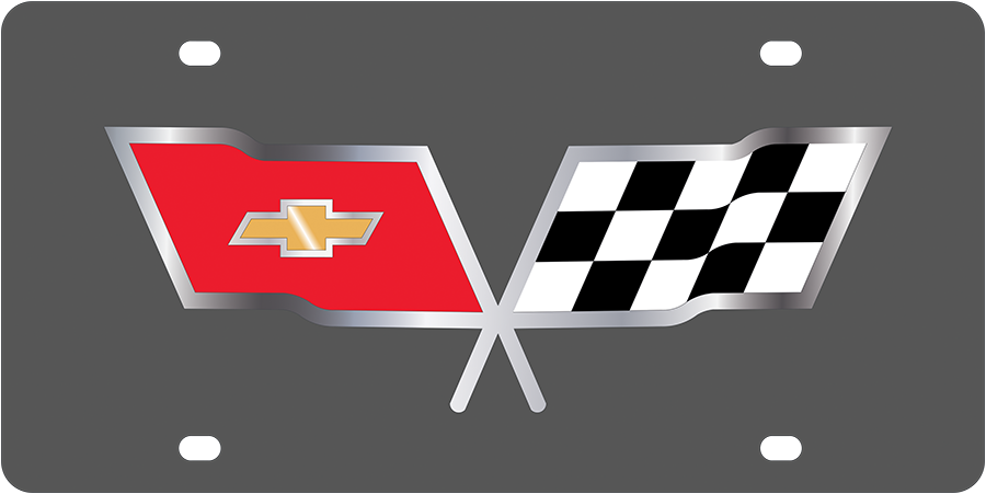 a checkered flag and a checkered flag on a gray background