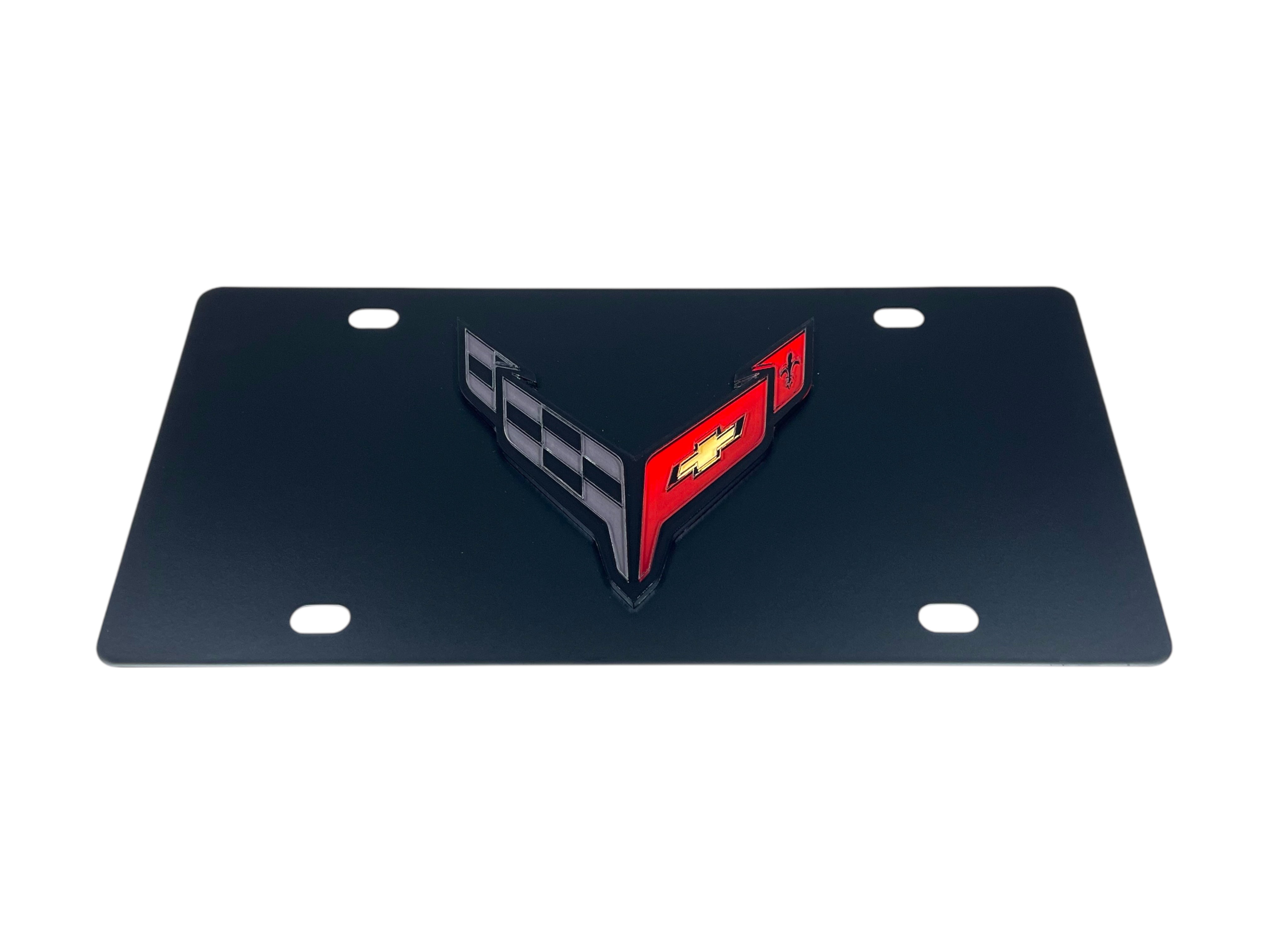 Chevrolet Corvette C8 Carbon Steel License Plate