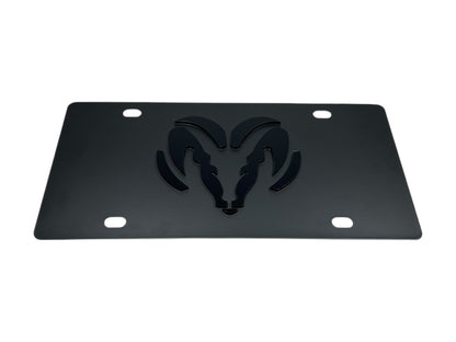 RAM Blacked Out Carbon Steel License Plate