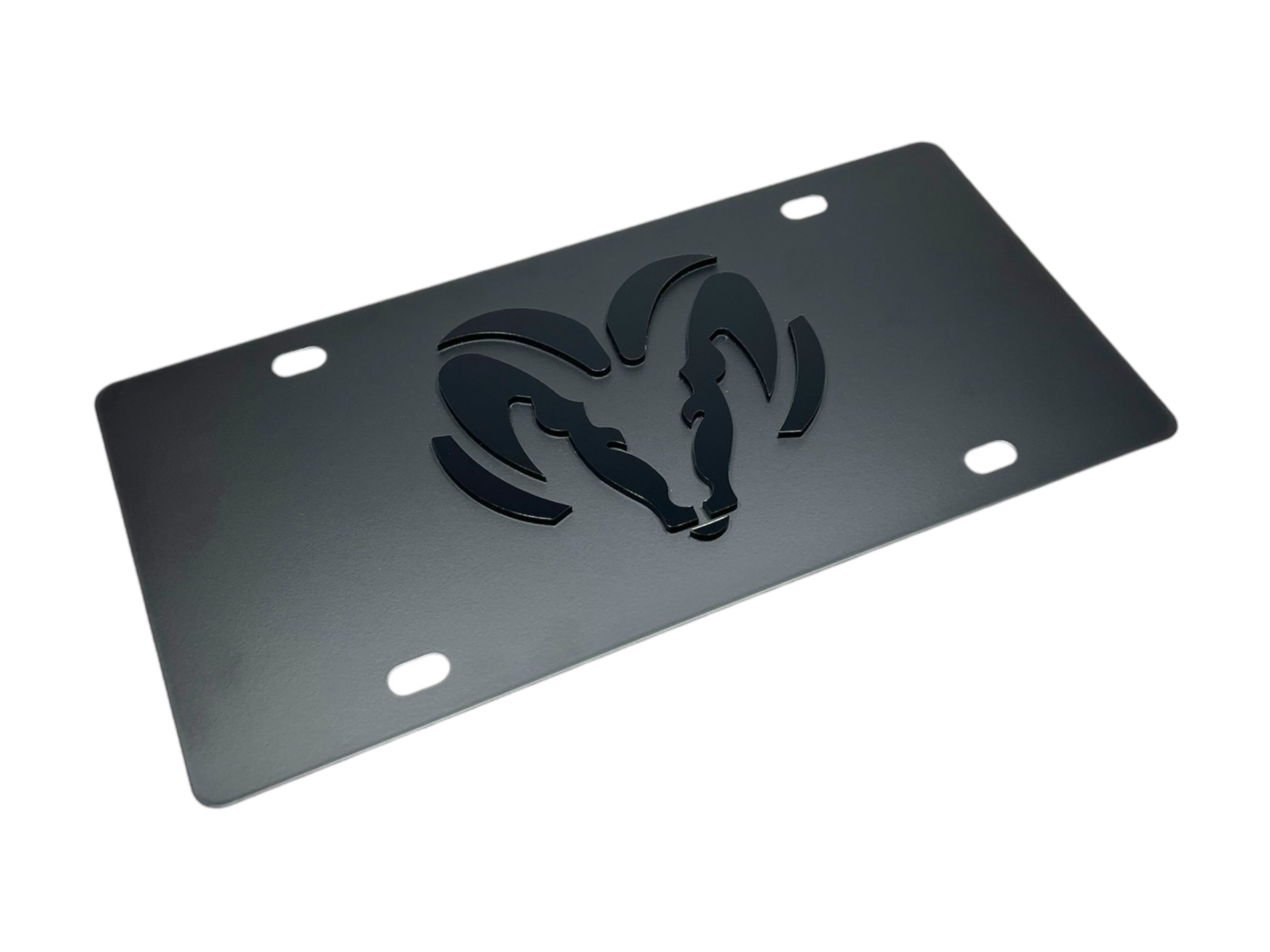 RAM Blacked out Carbon Steel License Plate