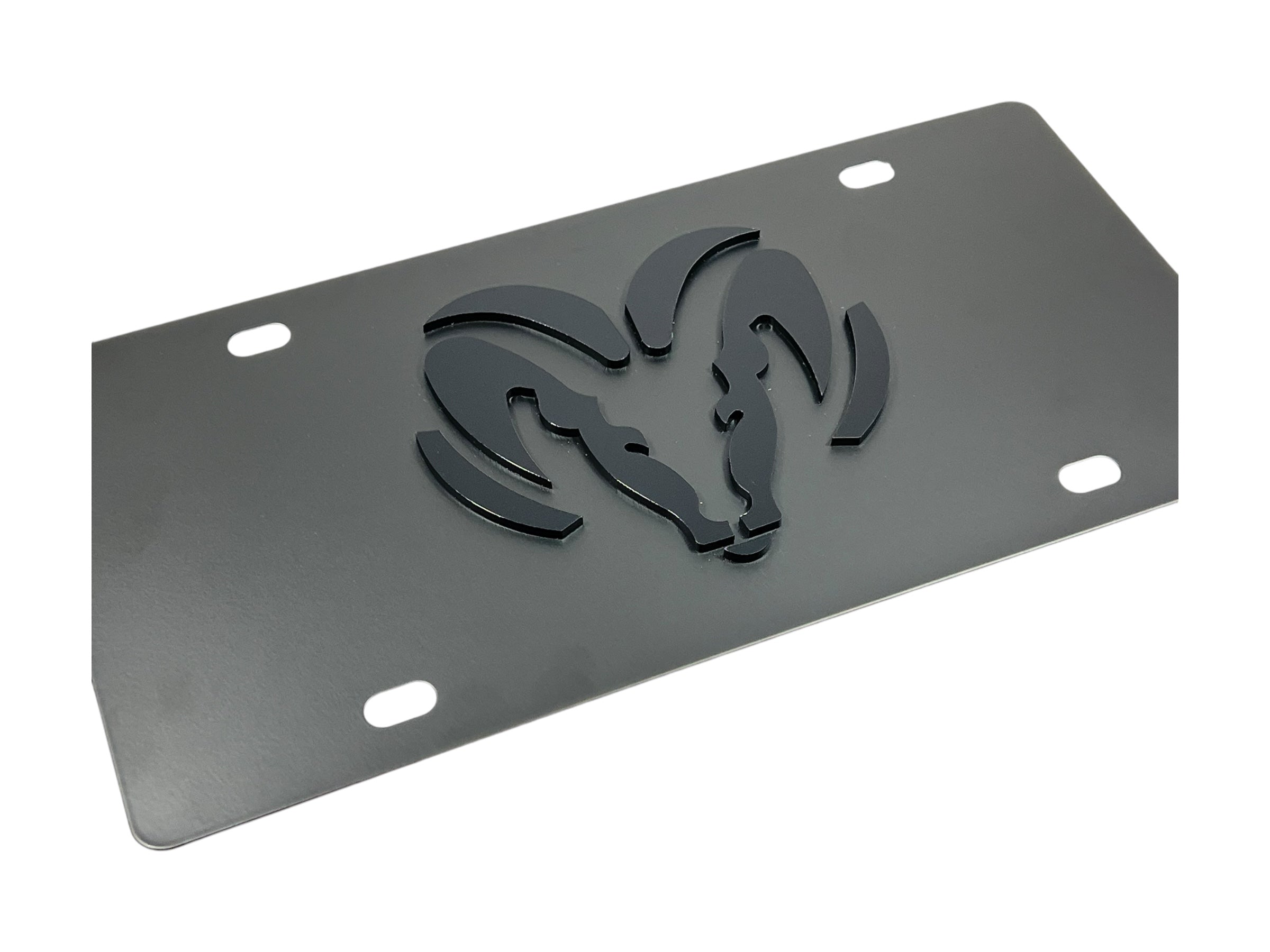 RAM Blacked Out Carbon Steel License Plate