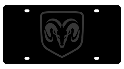 a ram emblem on a black background