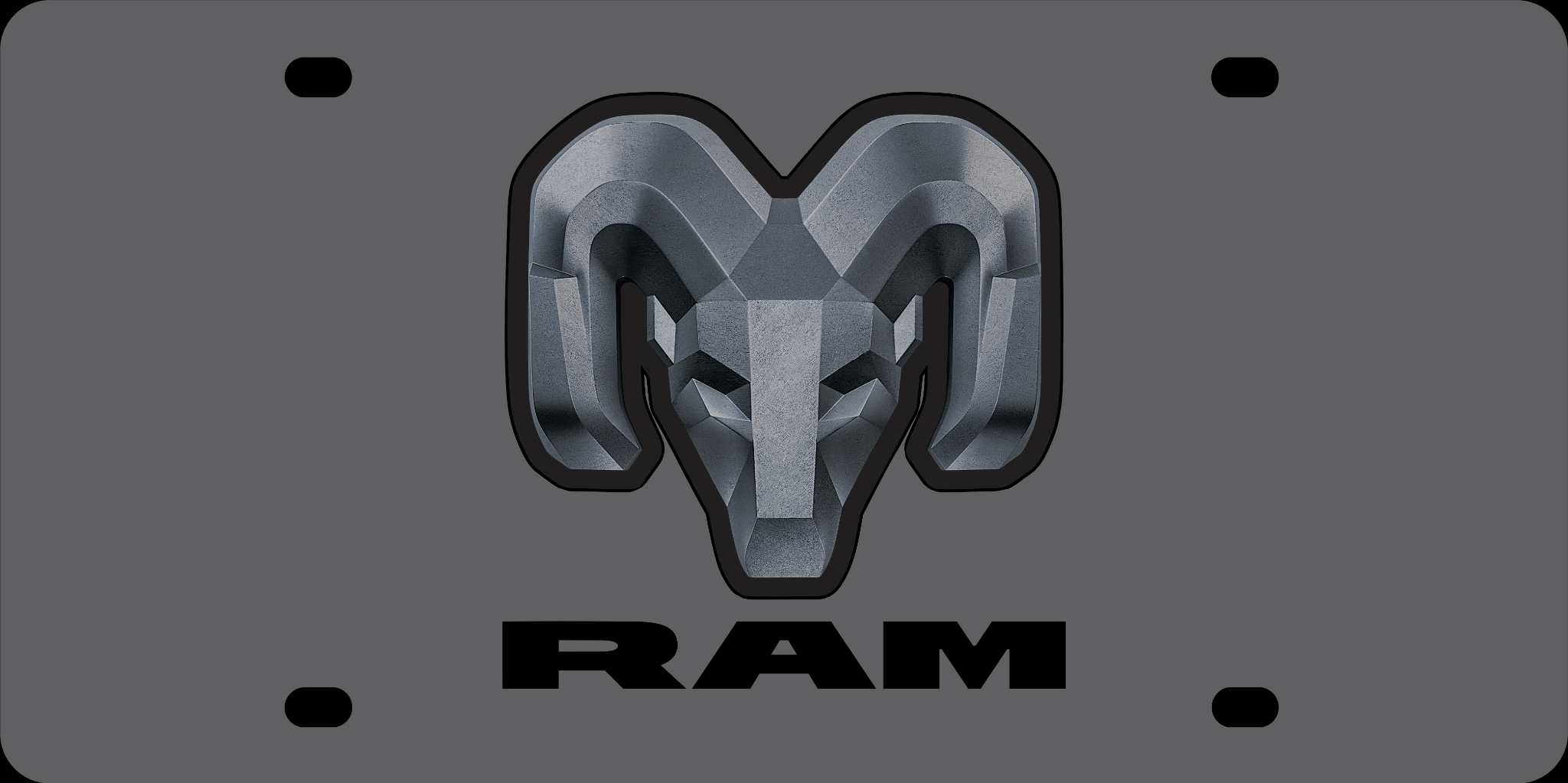 Ram Carbon Steel License Plate