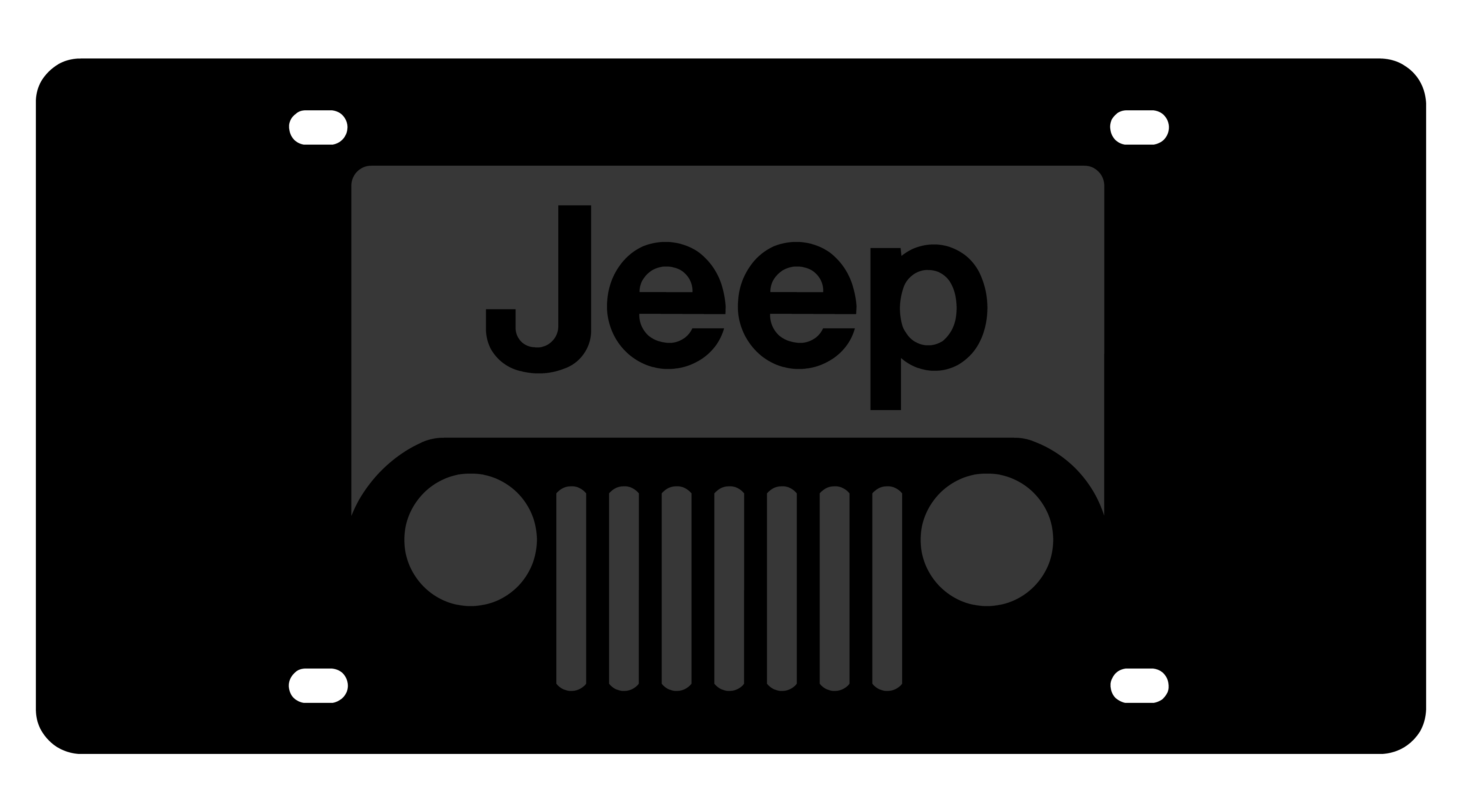 Blacked Out Jeep Grill Carbon Steel License Plate