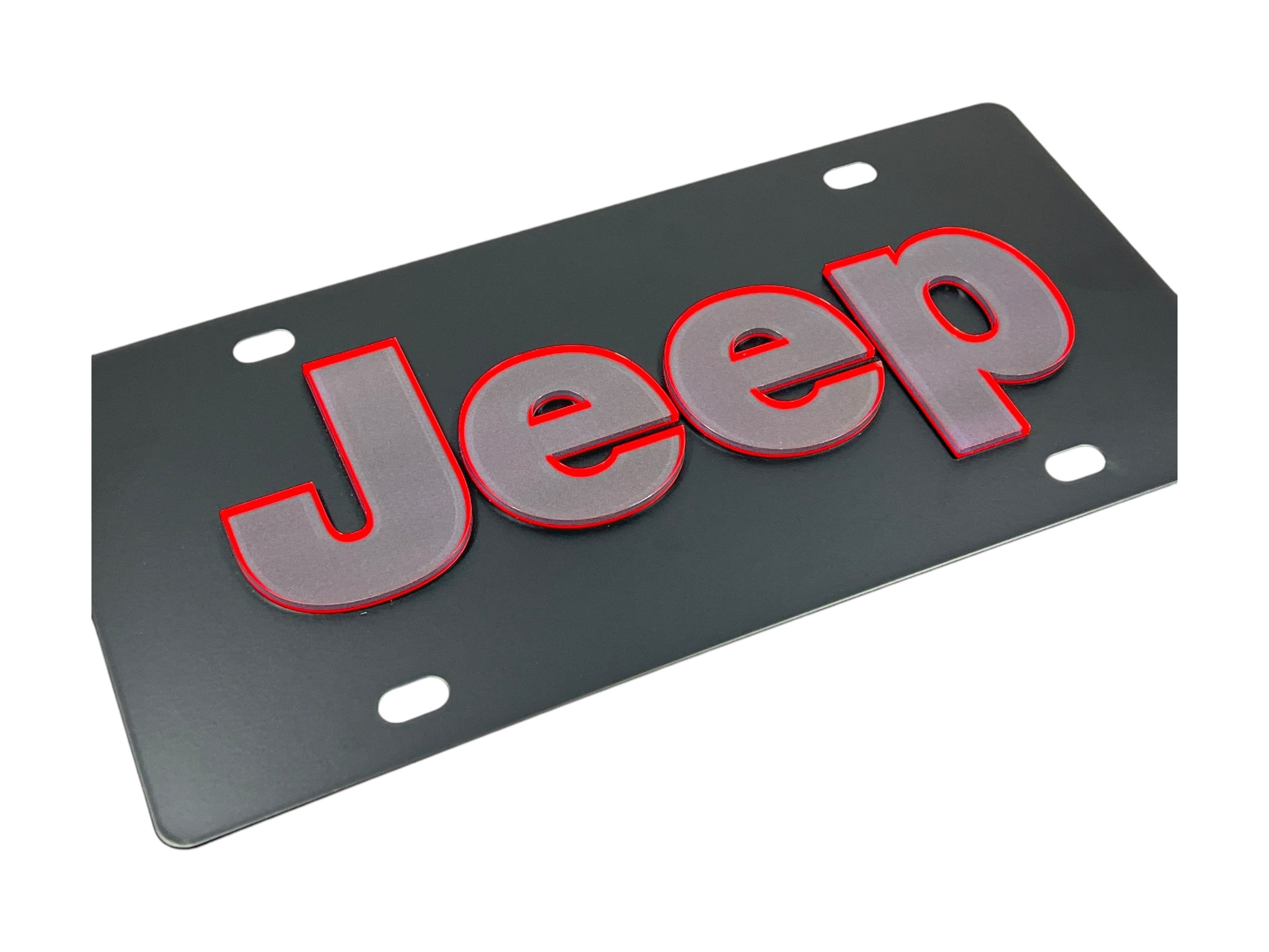 a jeep license plate with the word jeep on it