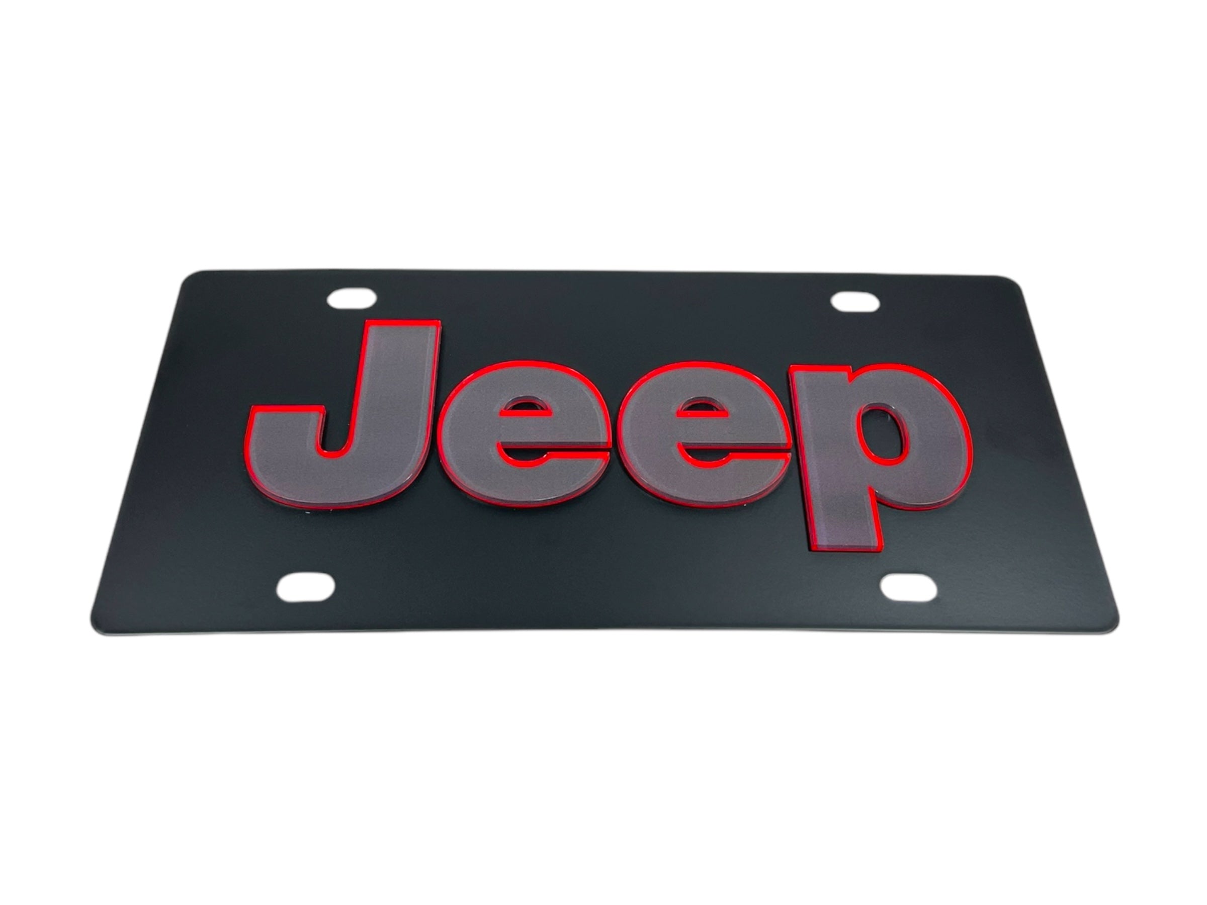 a jeep license plate with the word jeep on it