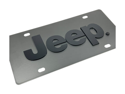 a jeep license plate with the word jeep on it