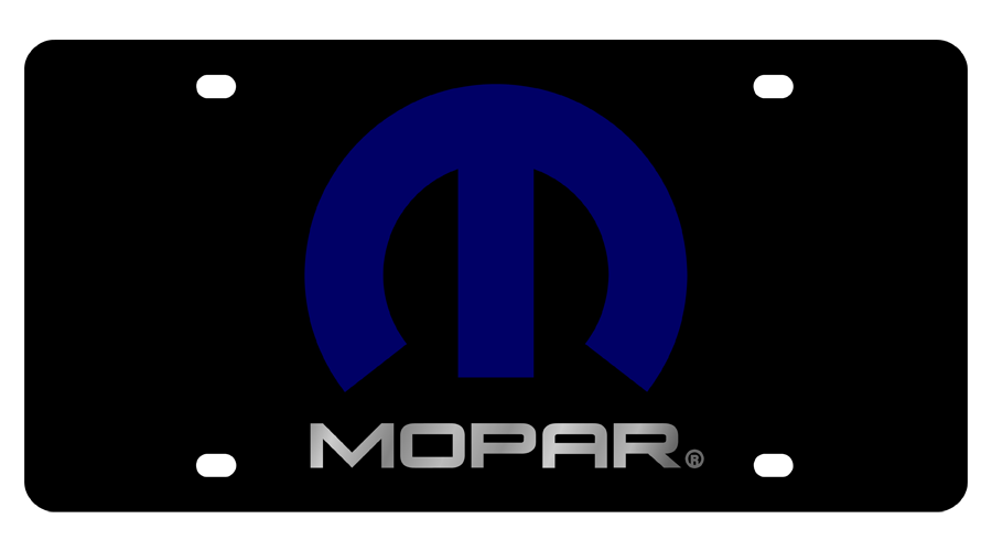 the mopar logo on a black background