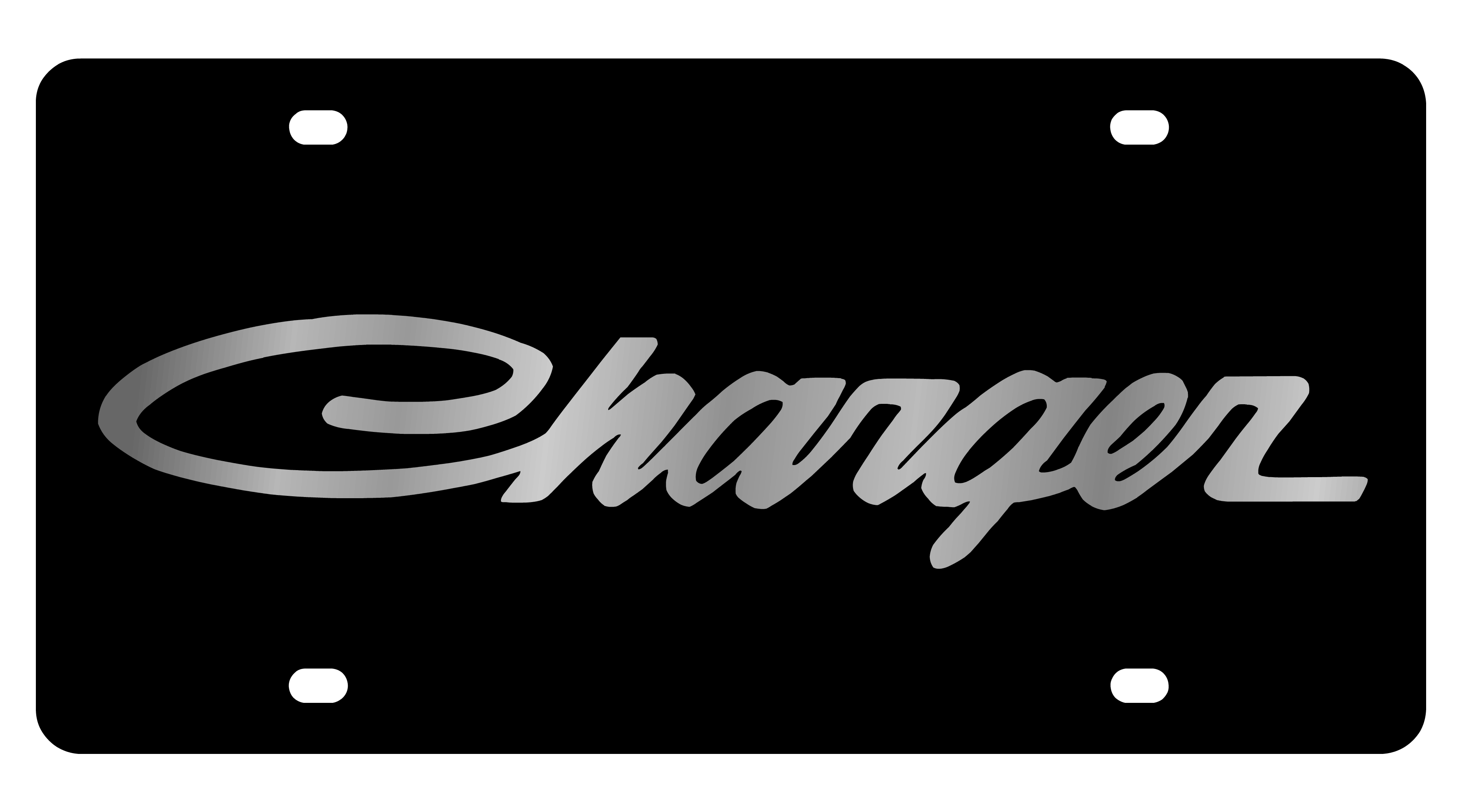 Dodge Charger Retro Script Carbon Steel License Plate