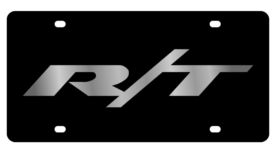 a black and silver logo with the letter r / t