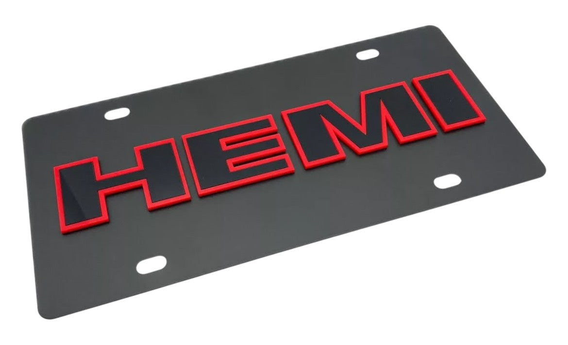 Mopar HEMI Carbon Steel License Plate