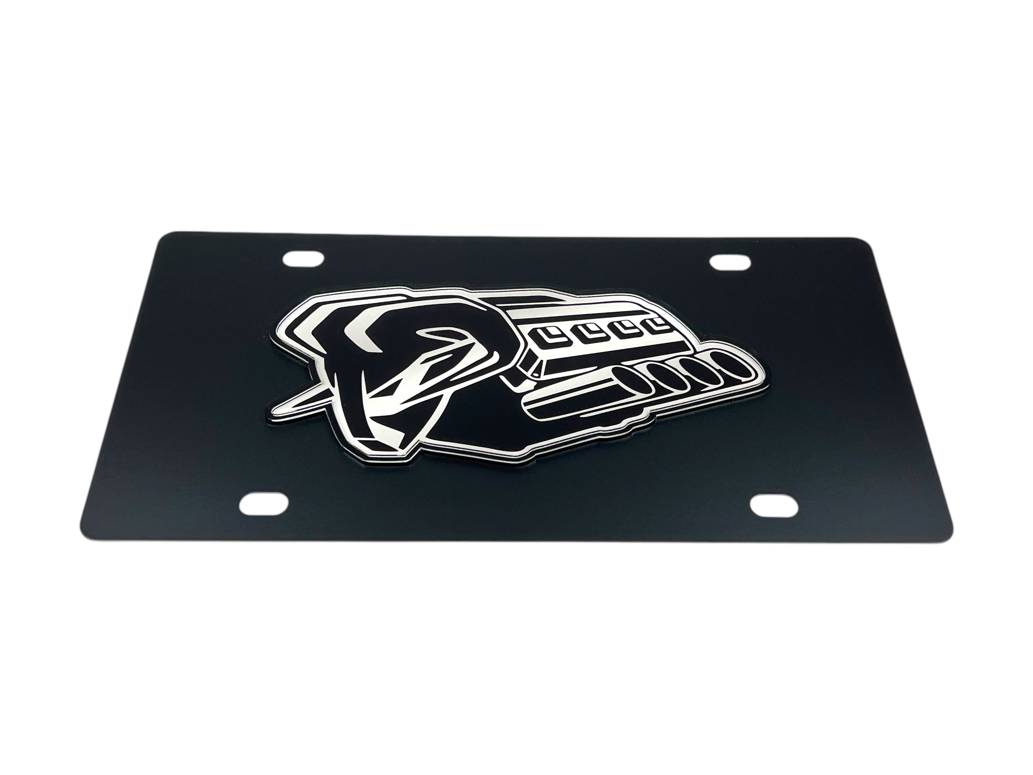 Ram Hemi Badge of Protest Carbon Steel License Plate