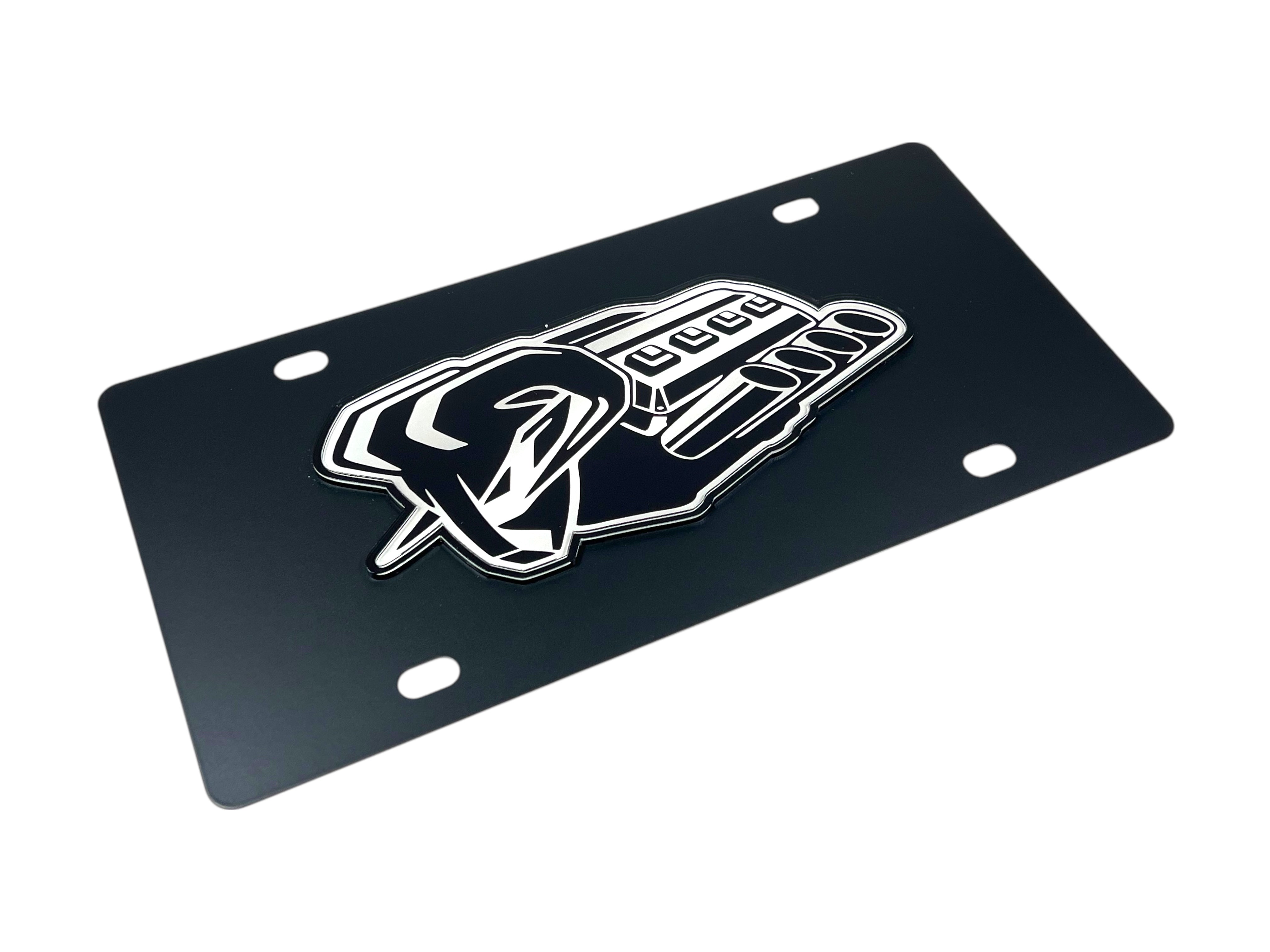 Ram Hemi Badge of Protest Carbon Steel License Plate