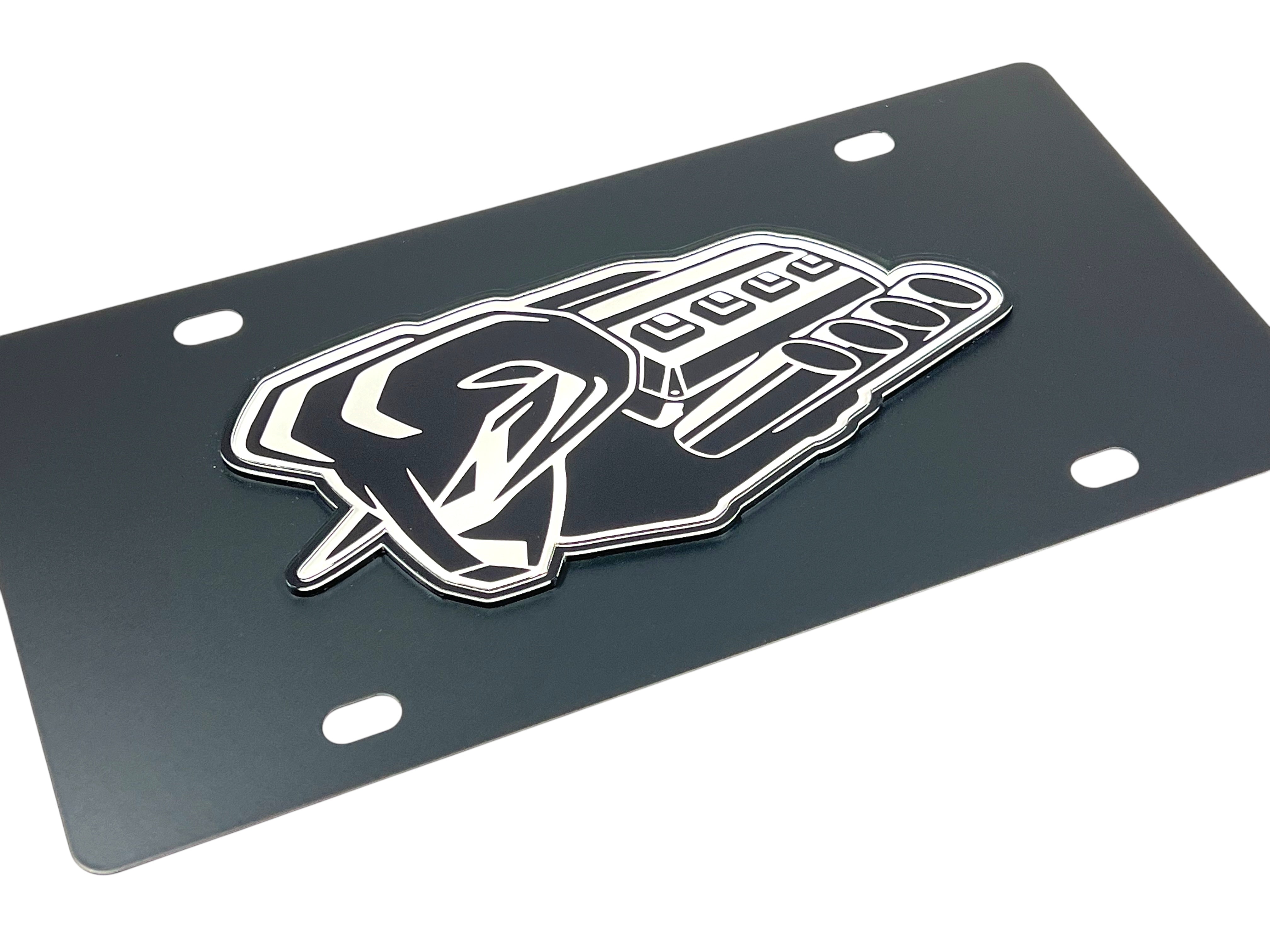 Ram Hemi Badge of Protest Carbon Steel License Plate