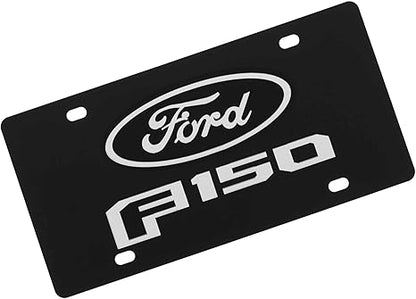 a ford logo on a black license plate